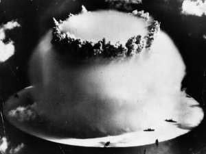 Click here to view a short movie of the second Operation Crossroads A bomb detonation at Bikini Atoll...