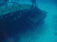 The stern of the USS Anderson on the seabed at Bikini Atoll, summer 2006...