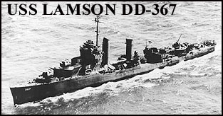 The American destroyer USS Lamson during World War II...