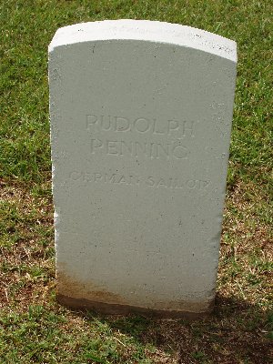 The grave of German sailor Rudolph Penning killed during the scuttling of the Cormoran...