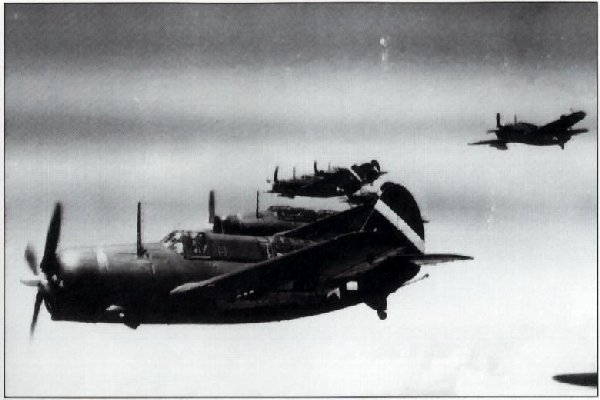 American Curtiss SB2C Helldiver bombers like these attacked the Kogyo Maru and sank her in Coron Bay...