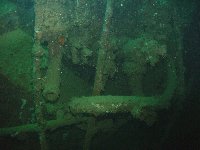 Taiei Maru was an oil tanker and within the wreck there is a lot of pipework blown to smithereens by American bombs in the attack...