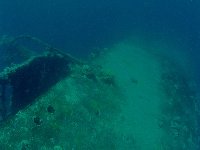Gosei Maru lies on her port side in relatively shallow water so she can be dived or snorkelled...
