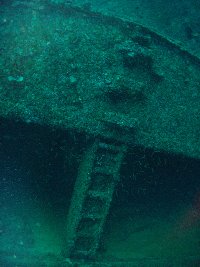 The ladder down into the forward hold of the Nippo Maru...