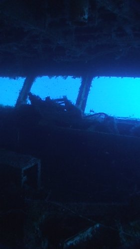 Zenobia's bridge now - the picture has been rotated for perspective, the wreck actually lies on her port side...